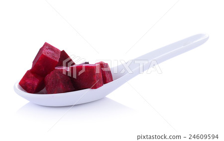 Beetroot a spoon on white background Beetroot a spoon on white background 24609594