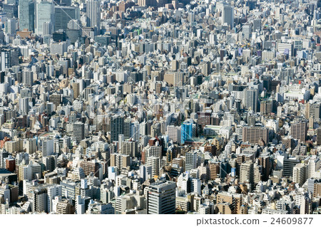 Tokyo city scenery Dense crowd image Overhead view Tokyo city scenery Dense crowd image Overhead view 24609877