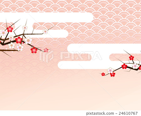 Japanese pattern plum blog illustration 24610767