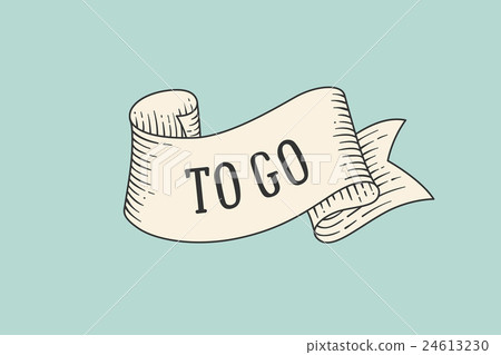 Greeting card with ribbon and word To go 24613230