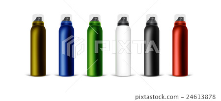 Set blank aluminum spray can isolated 24613878
