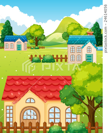 Neighborhood with many houses Neighborhood with many houses 24614056