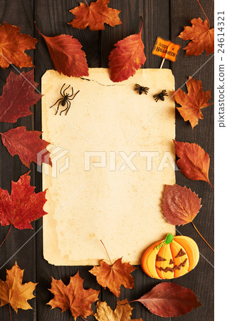 Halloween invitation over wooden background Halloween invitation over wooden background 24614321