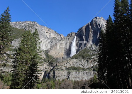 Yosemite Falls in blue sky California USA 24615001