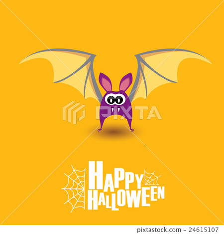 Happy halloween vector background with bat - Stock Illustration ...