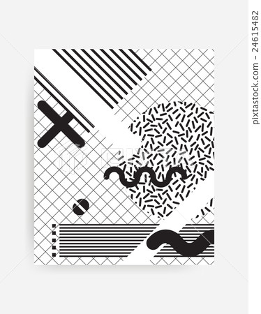 black and white Neo Memphis geometric pattern black and white Neo Memphis geometric pattern 24615482