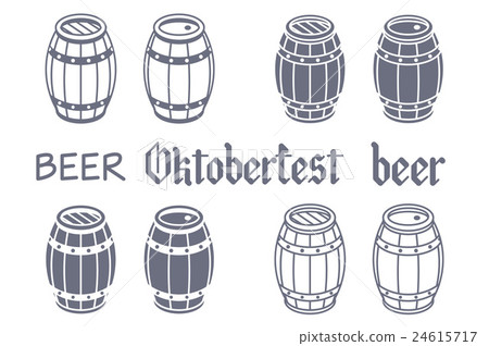 Barrels set. Vector beer oktoberfest wood Barrels set. Vector beer oktoberfest wood 24615717