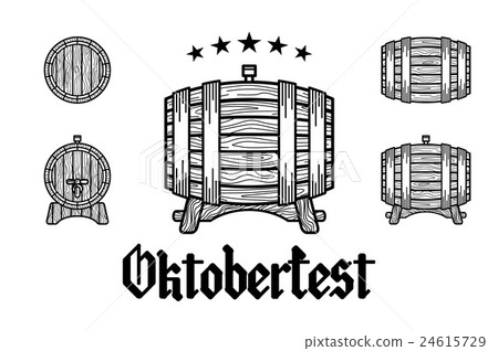 Retro styled rubber stamp with beer barrel, mug Retro styled rubber stamp with beer barrel, mug 24615729