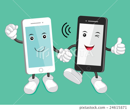 Smart phone hand in hand. 24615871