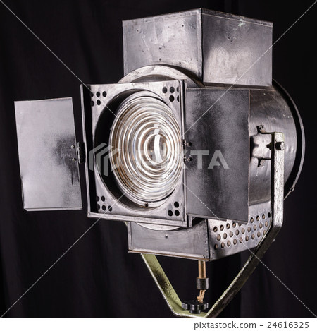 vintage theater spot light on black background 24616325