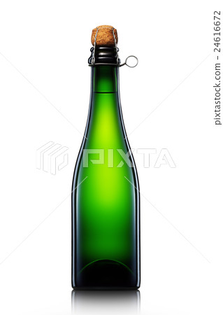 Bottle of beer or champagne isolated on white 24616672