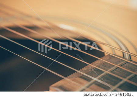closeup picture of an acoustic guitar 24616833