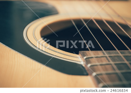 closeup picture of an acoustic guitar 24616834