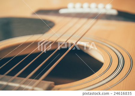 closeup picture of an acoustic guitar closeup picture of an acoustic guitar 24616835