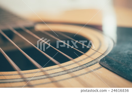 closeup picture of an acoustic guitar closeup picture of an acoustic guitar 24616836