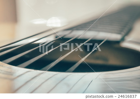 closeup picture of an acoustic guitar closeup picture of an acoustic guitar 24616837