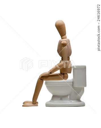 坐在洗手間的圖畫玩偶 24616972