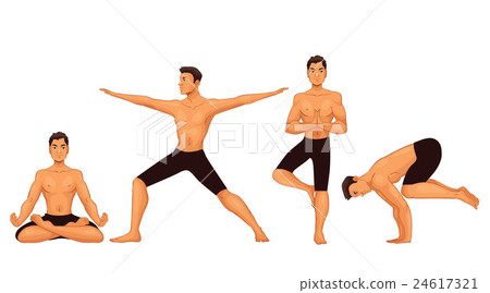 Set with handsome young man in various poses of 24617321