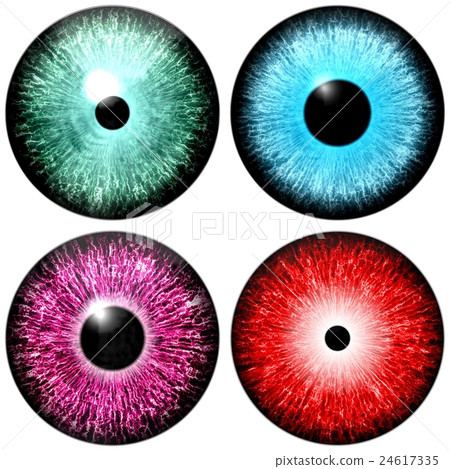 Four illustrated colored eyes in one set. Four illustrated colored eyes in one set. 24617335