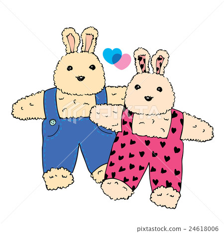 Funny couple rabbits. Funny couple rabbits. 24618006