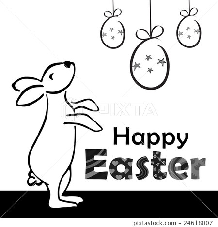 Easter greeting card with Easter bunny 24618007