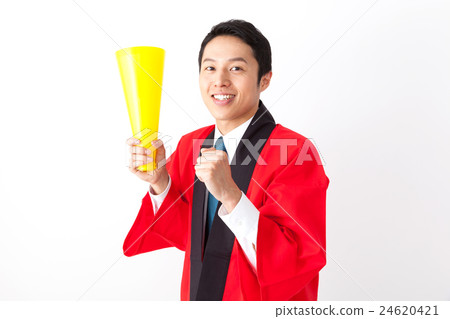 Male salesperson with megaphone 24620421