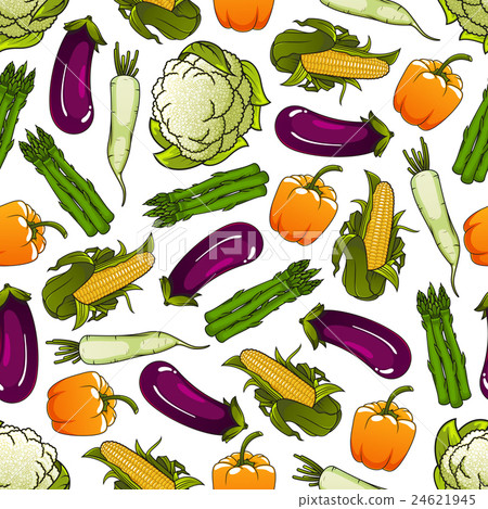 Seamless fresh farm vegetables pattern 24621945