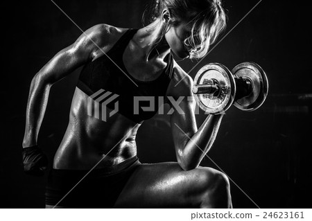 Fitness with dumbbells 24623161