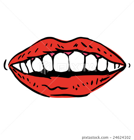Fashion vector hand drawn female lips 24624102