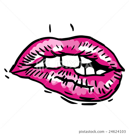 Fashion vector hand drawn female lips Fashion vector hand drawn female lips 24624103