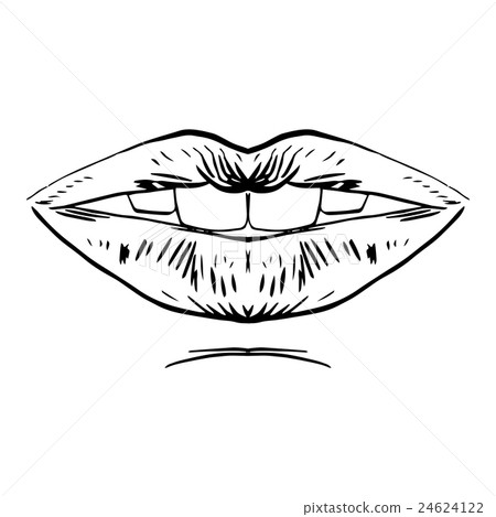 Fashion vector hand drawn female lips Fashion vector hand drawn female lips 24624122