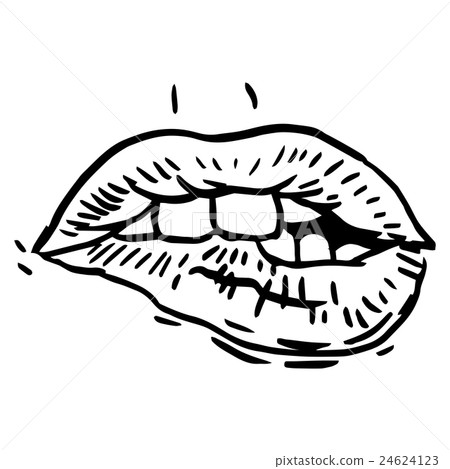 Fashion vector hand drawn female lips Fashion vector hand drawn female lips 24624123