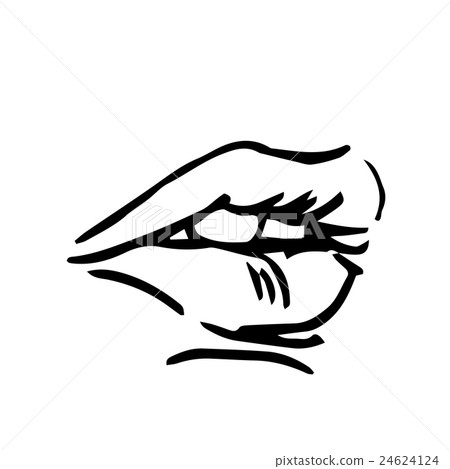 Fashion vector hand drawn female lips Fashion vector hand drawn female lips 24624124