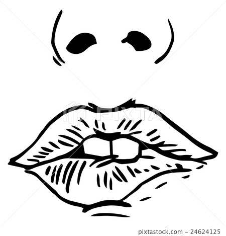 Fashion vector hand drawn female lips Fashion vector hand drawn female lips 24624125