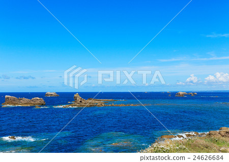 View of the coast from Primelle Tregastel, a tourist destination in Brittany View of the coast from Primelle Tregastel, a tourist destination in Brittany 24626684