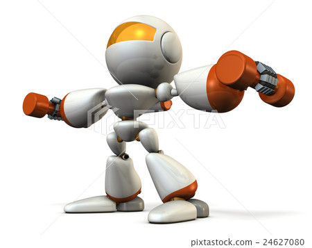 Cute robot trained with dumbbells 24627080