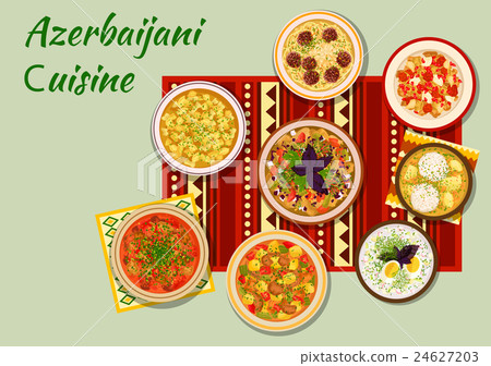 Azerbaijani cuisine dishes for dinner menu icon 24627203