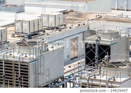 Air conditioning units on rooftop Air conditioning units on rooftop 24629407