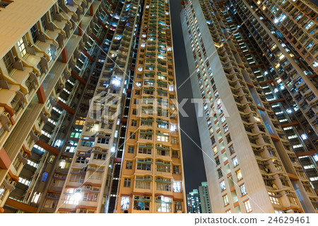 Public housing to the sky at night 24629461