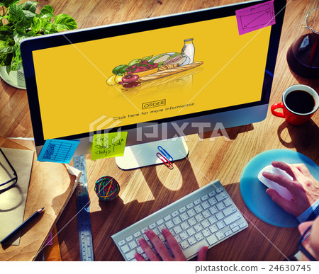 Food Products Order Online Delivery Concept 24630745