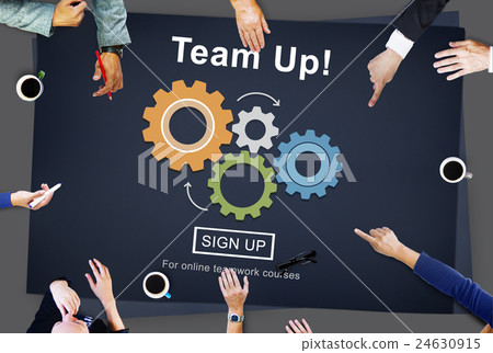 Team Up Teamwork Collaboration Togetherness Concept 24630915