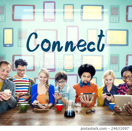 Connect Interact Communication Social Media Concept Connect Interact Communication Social Media Concept 24631097