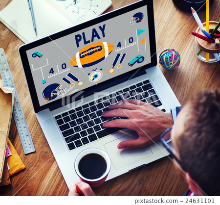 Play Quarterback Rugby American Football Concept 24631101