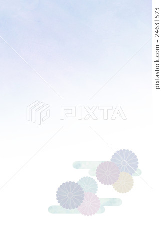 Postcard in mourning chrysanthemum Postcard in mourning chrysanthemum 24631573