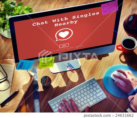 Chat with SIngles Nearby Love Romance Online Concept Chat with SIngles Nearby Love Romance Online Concept 24631662