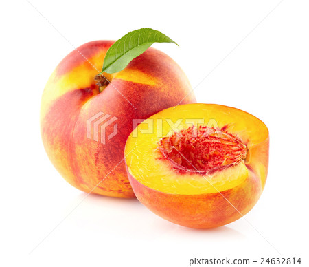 Peach with leaf 24632814