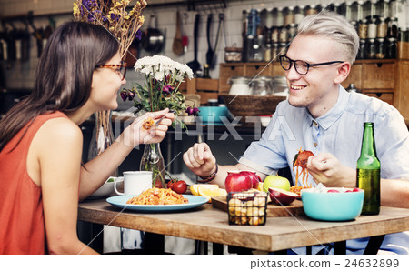 Couple Cooking Hobby Lifestyle Concept Couple Cooking Hobby Lifestyle Concept 24632899