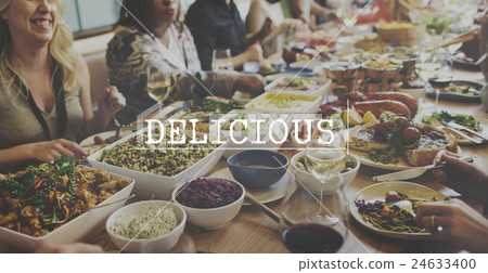 People Friends Dining Together Healthy Food Concept 24633400