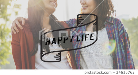 Happy LIfe Happiness Optimistic Enjoyment Cheerful Concept Happy LIfe Happiness Optimistic Enjoyment Cheerful Concept 24633762