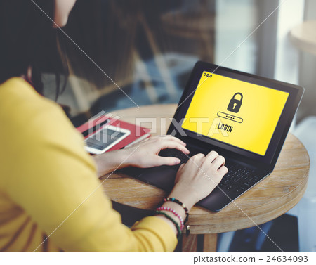 Lock Icon Password Protected Graphic Concept Lock Icon Password Protected Graphic Concept 24634093